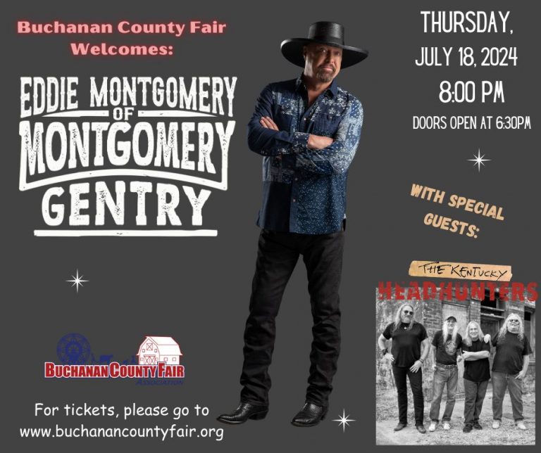 2024 Concert Eddie Montgomery Thursday, July 18 Buchanan County